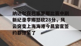 AIYOUXI-纳达尔在巴塞罗那比赛中刷新纪录李娜怒砍28分，风云突变上海海港今晨官宣签约都惊呆了的简单介绍